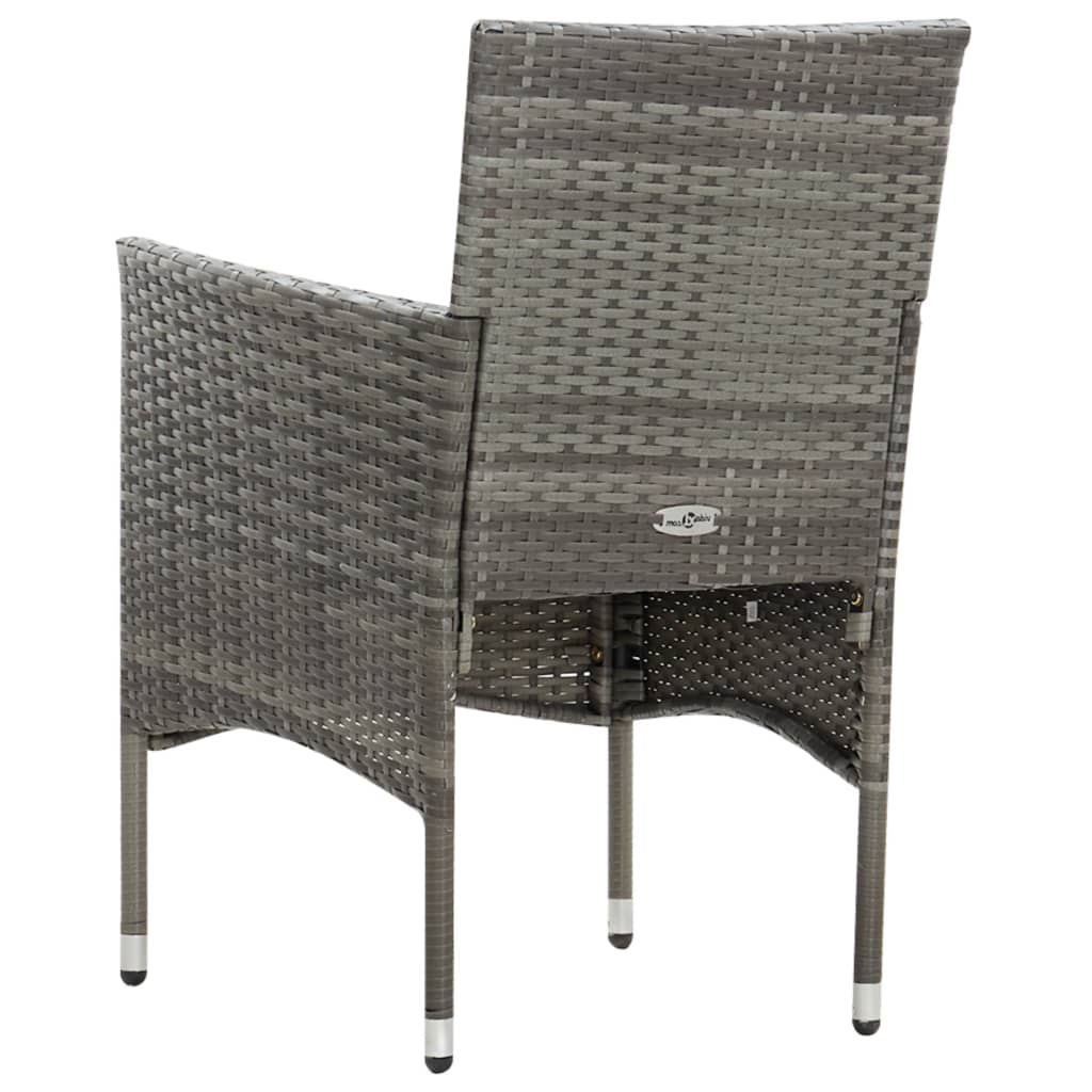 4 Piece Garden Lounge Set with Cushions Poly Rattan Grey