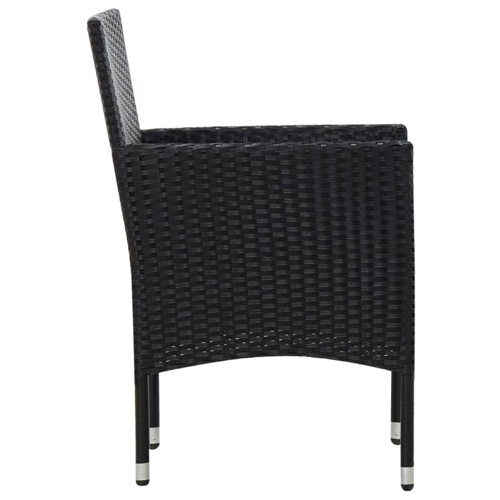 4 Piece Garden Lounge Set with Cushions Poly Rattan Black
