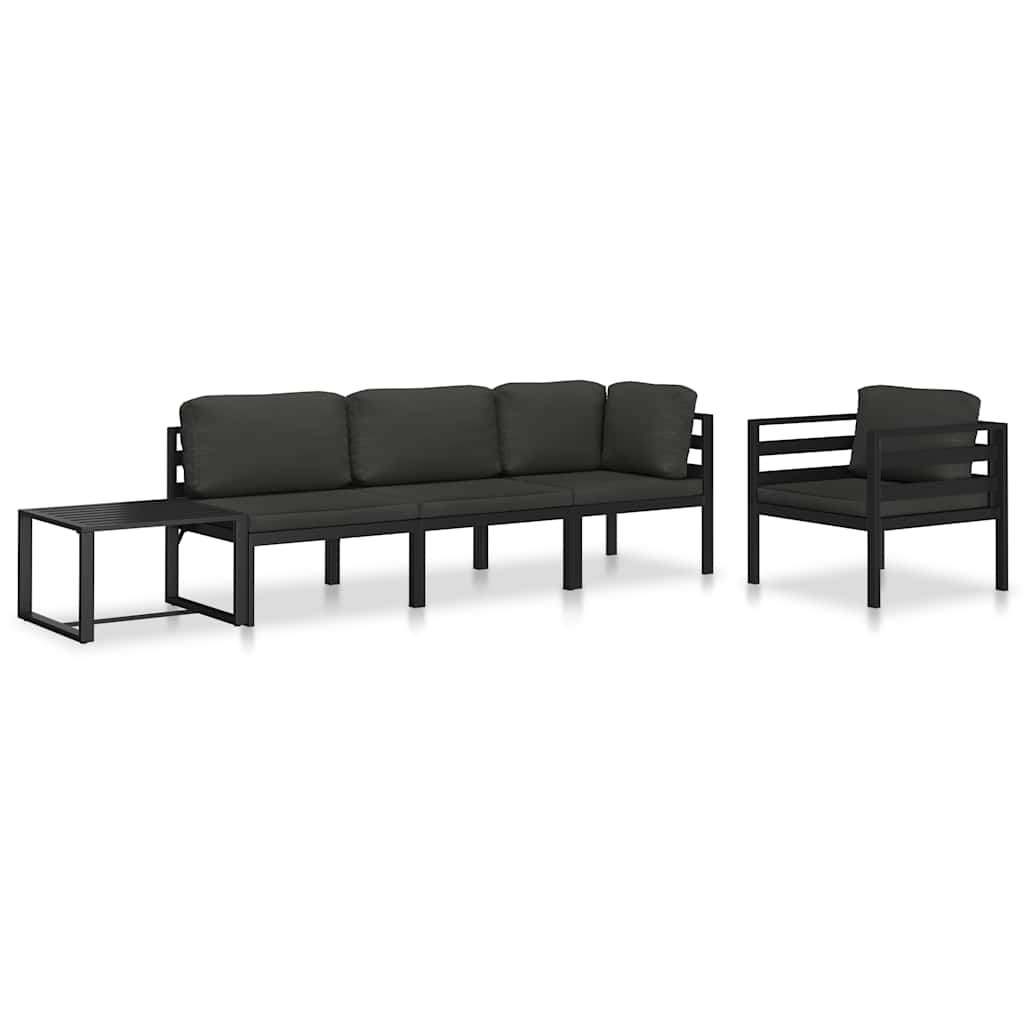 Sectional Corner Sofa 1 pc with Cushions Aluminium Anthracite