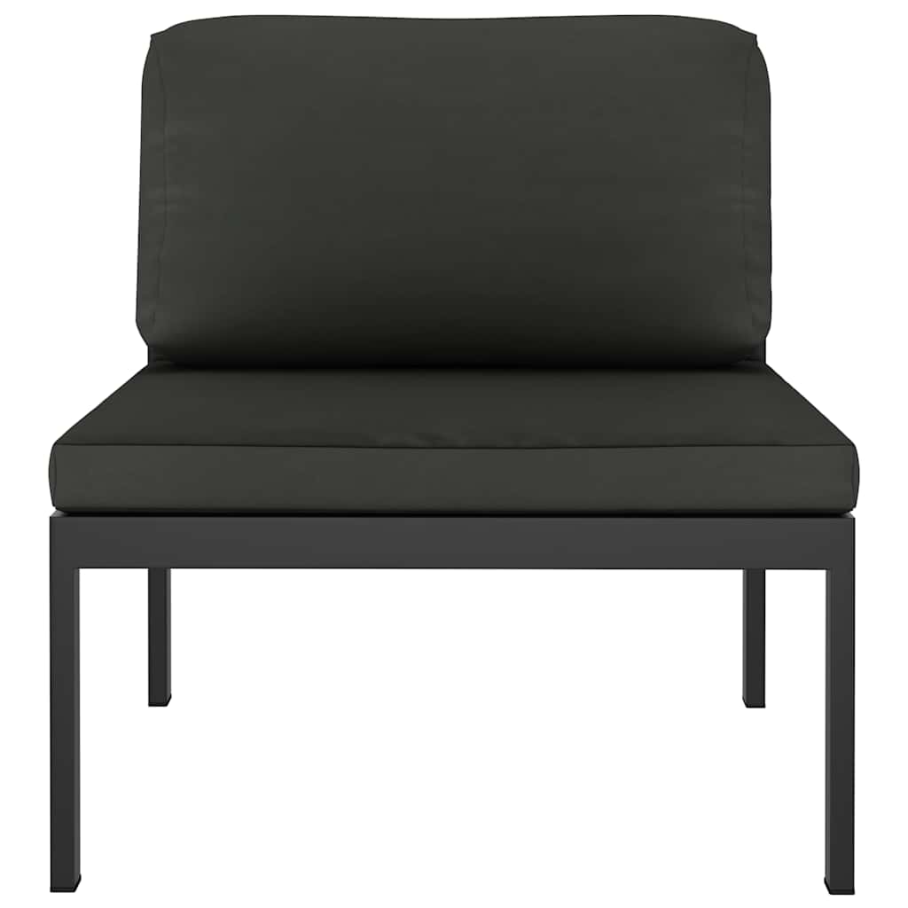 Sectional Middle Sofa with Cushions Aluminium Anthracite