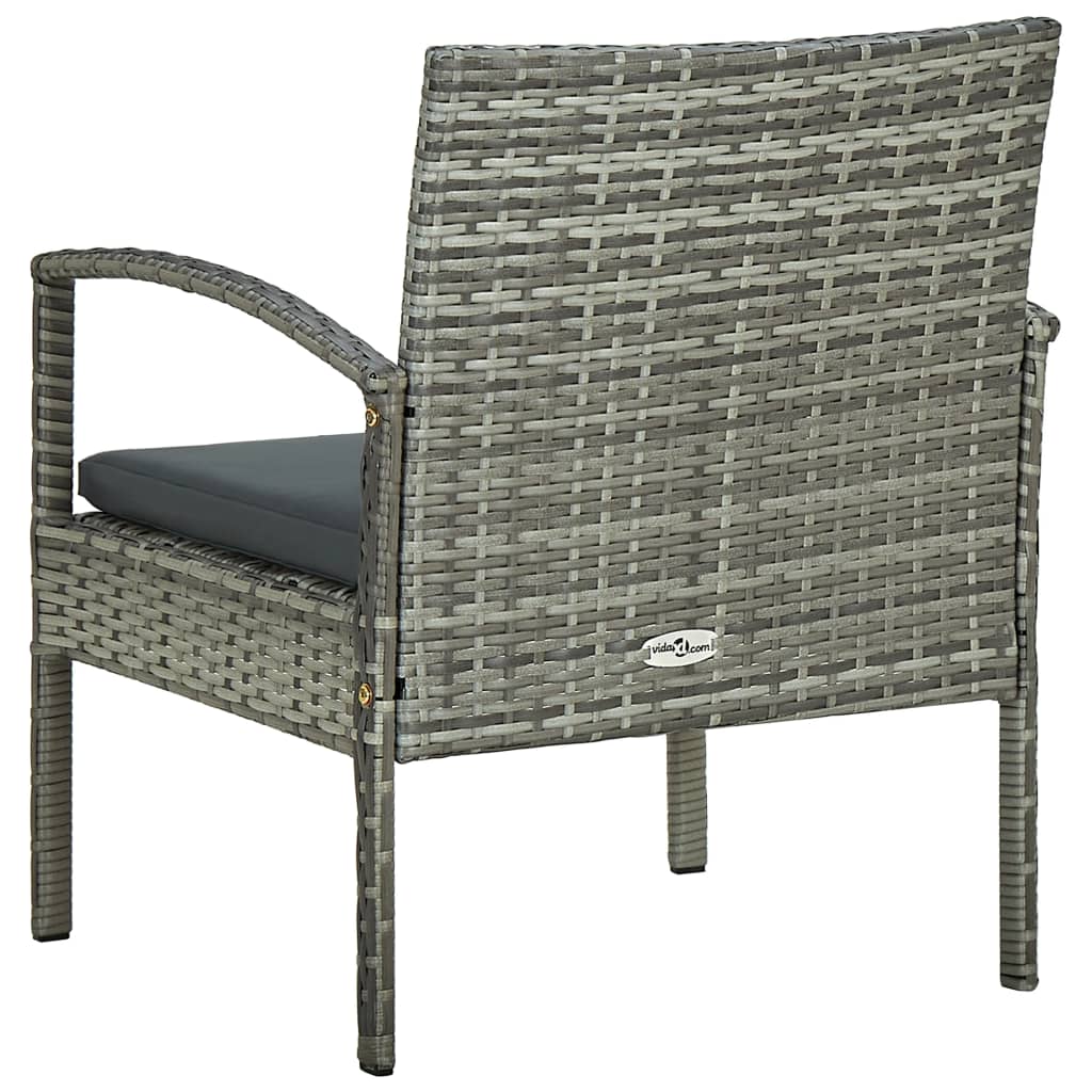 Garden Chair with Cushion Poly Rattan Grey