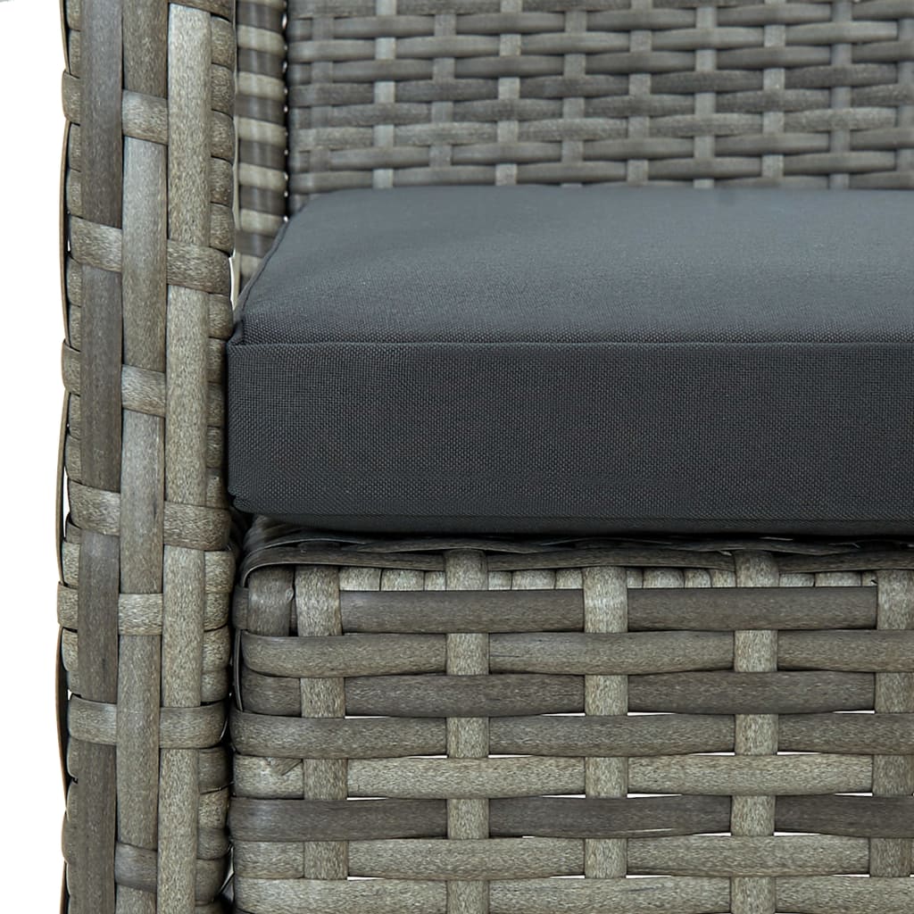 Garden Chair with Cushion Poly Rattan Grey