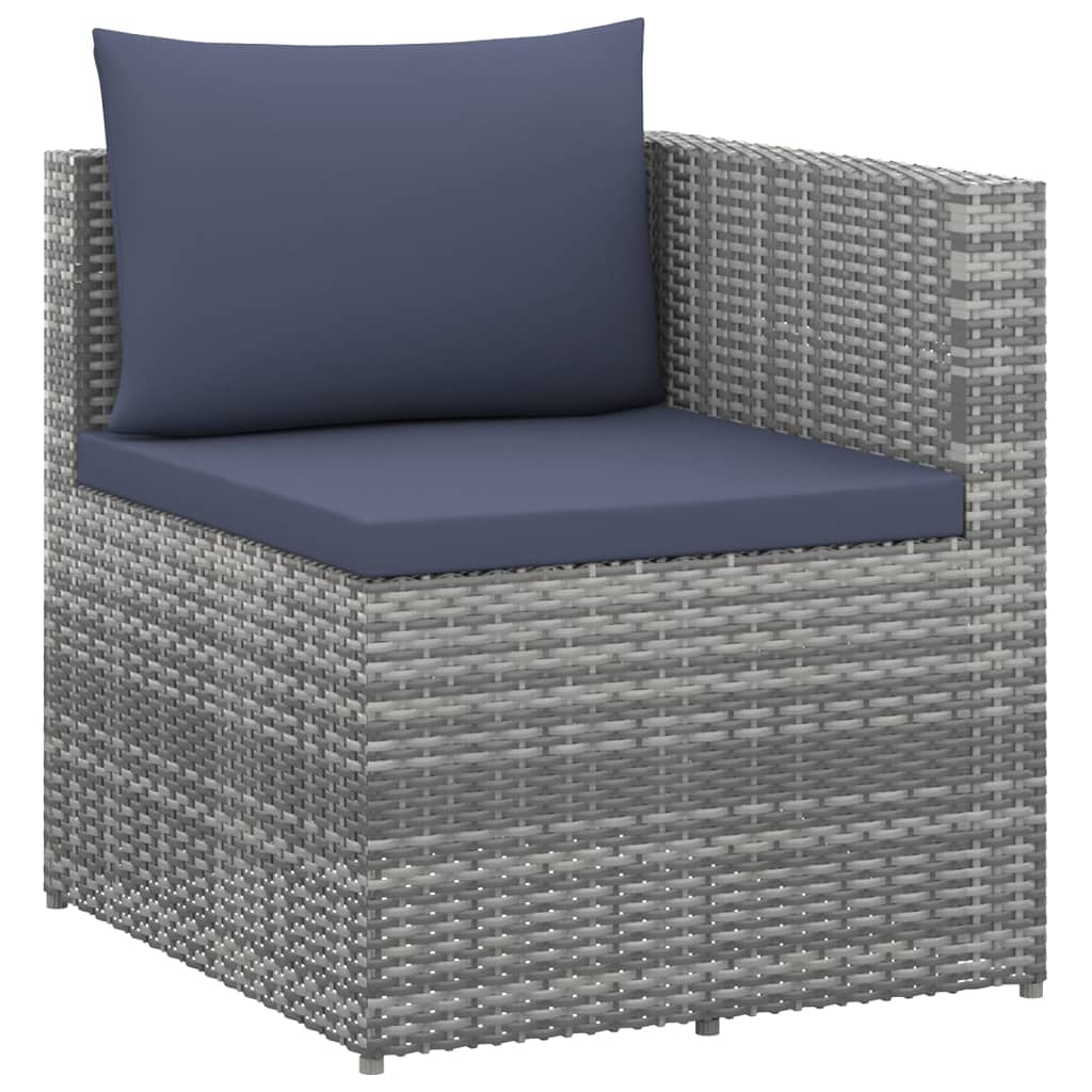4 Piece Garden Lounge Set Poly Rattan Grey and Anthracite