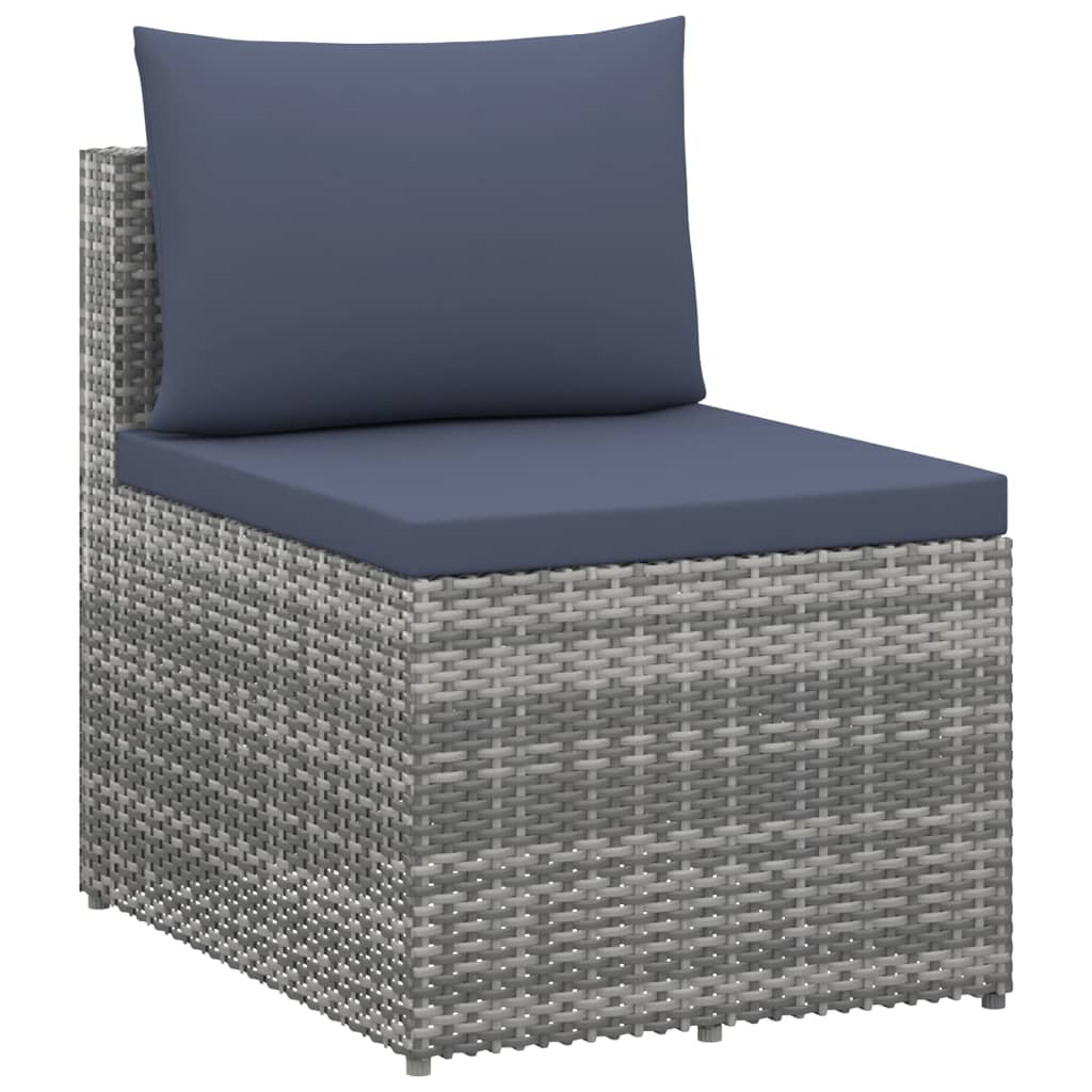 4 Piece Garden Lounge Set Poly Rattan Grey and Anthracite