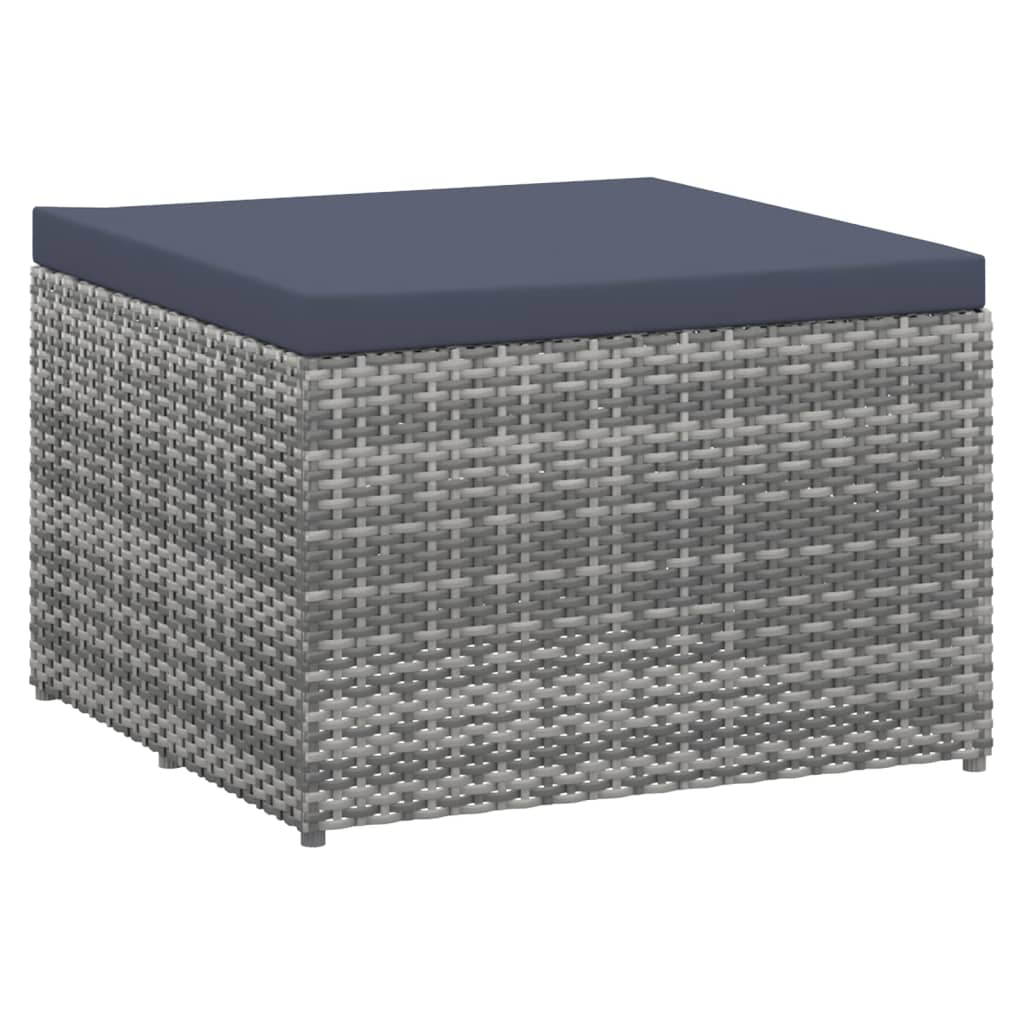 4 Piece Garden Lounge Set Poly Rattan Grey and Anthracite