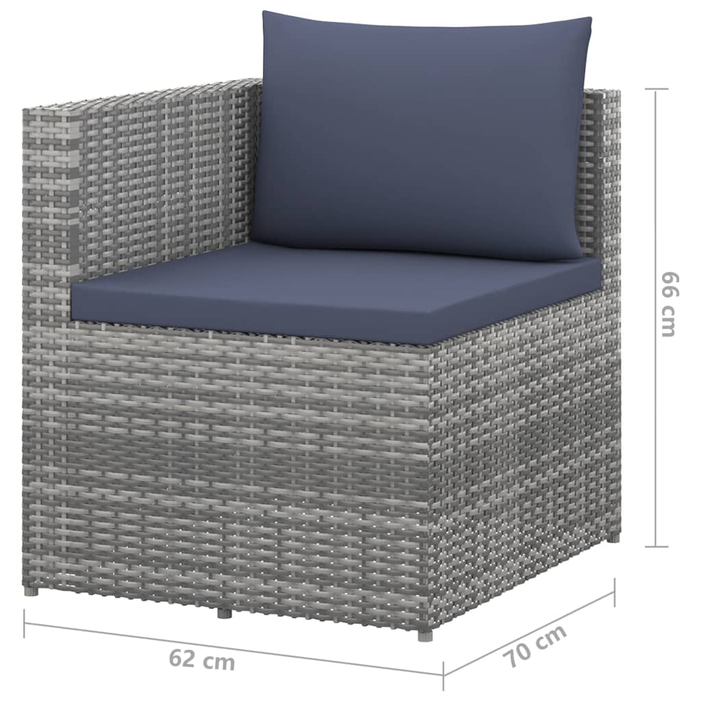 4 Piece Garden Lounge Set Poly Rattan Grey and Anthracite