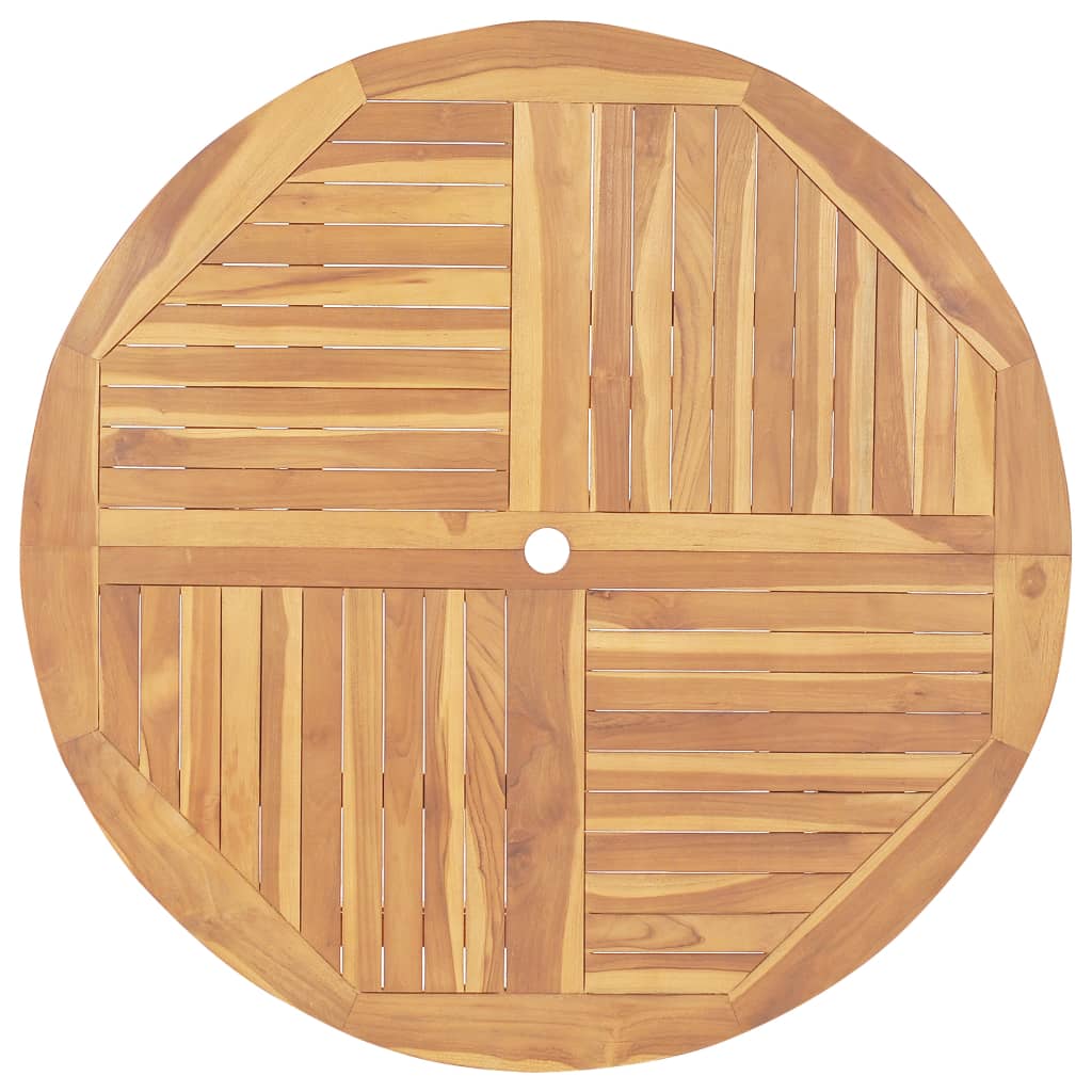 Folding Garden Table Diameter 120 cm Solid Teak Wood