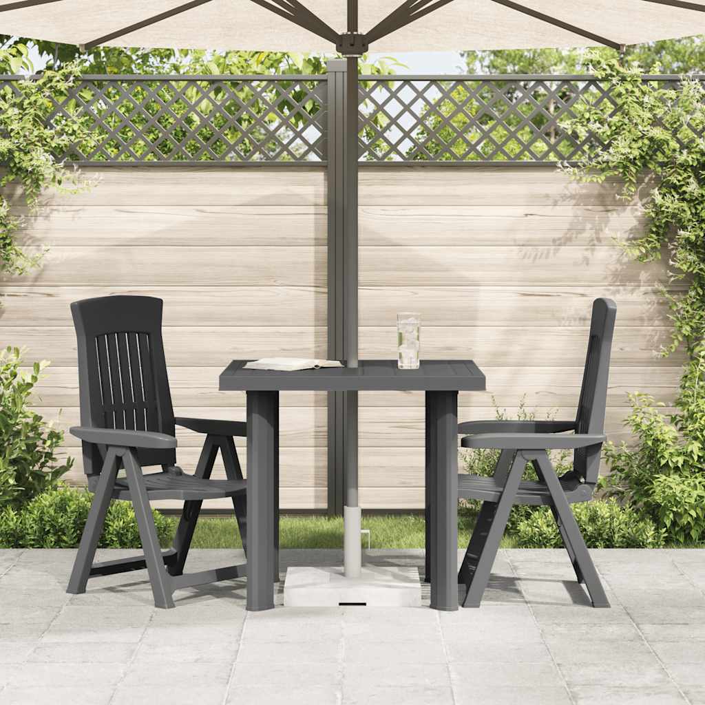 Garden Table Anthracite 80x75x72 cm Plastic