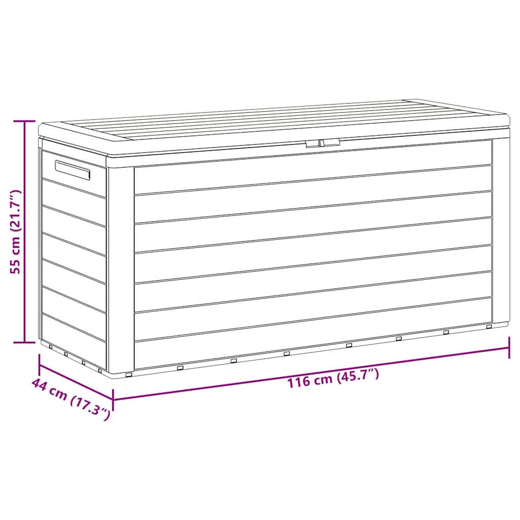 Garden Storage Box Anthracite 116x44x55 cm
