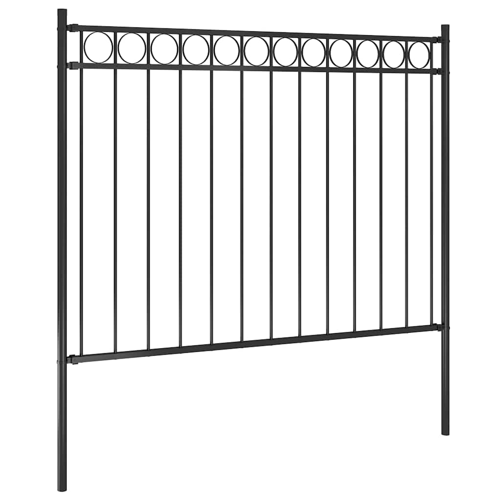 Garden Fence Steel 1.81x1.2 m Black