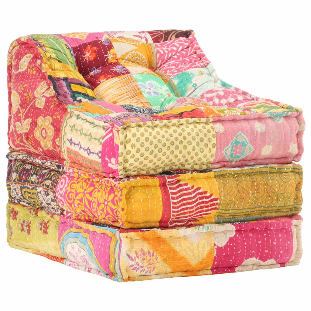 Modular Pouffe Patchwork Fabric