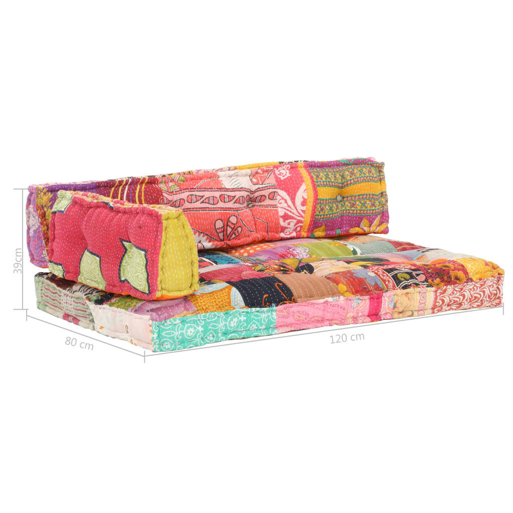 Pallet Sofa Cushion Multicolour Fabric Patchwork