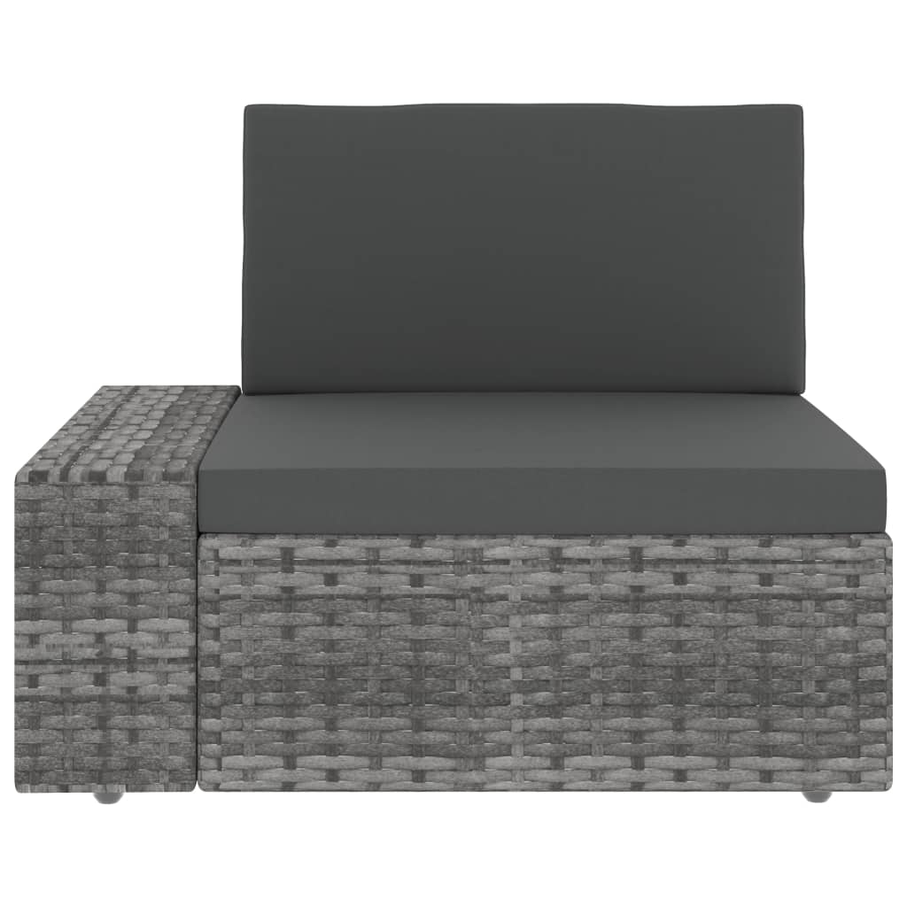 3 Piece Garden Lounge Set Poly Rattan Grey