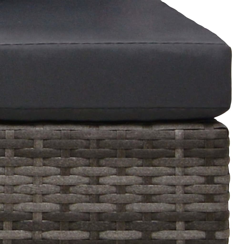 3 Piece Garden Sofa Set with Cushions Poly Rattan Grey