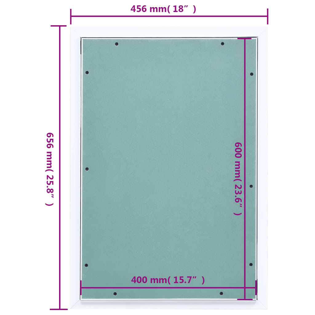 Access Panel with Aluminium Frame and Plasterboard 400x600 mm