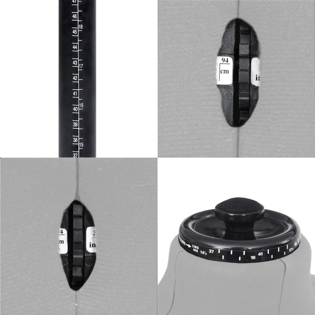 Adjustable Dress Form Male Grey Size 37-45