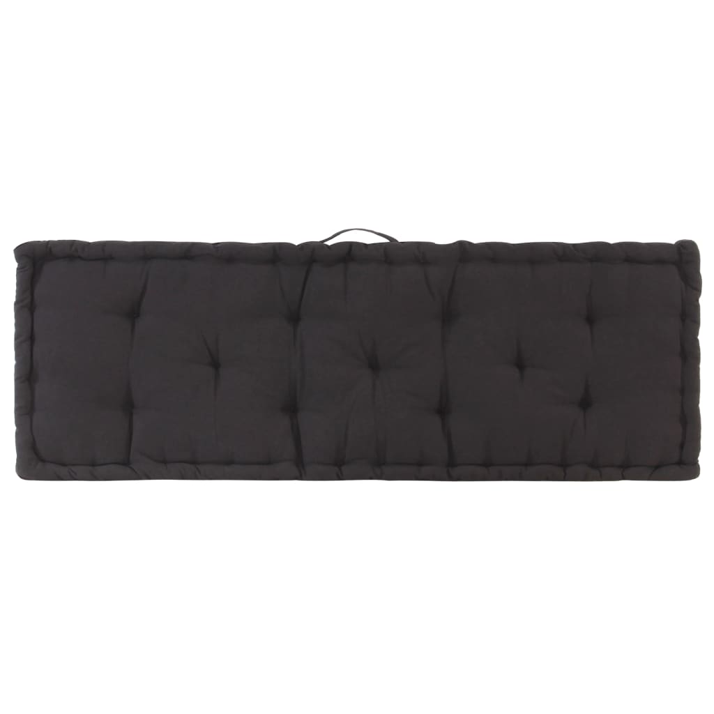 Pallet Floor Cushions 2 pcs Cotton Black