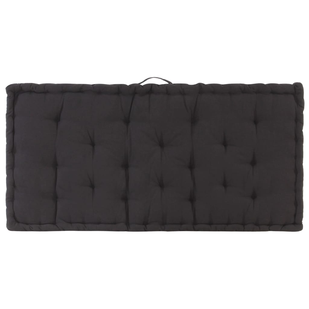 Pallet Floor Cushions 2 pcs Cotton Black
