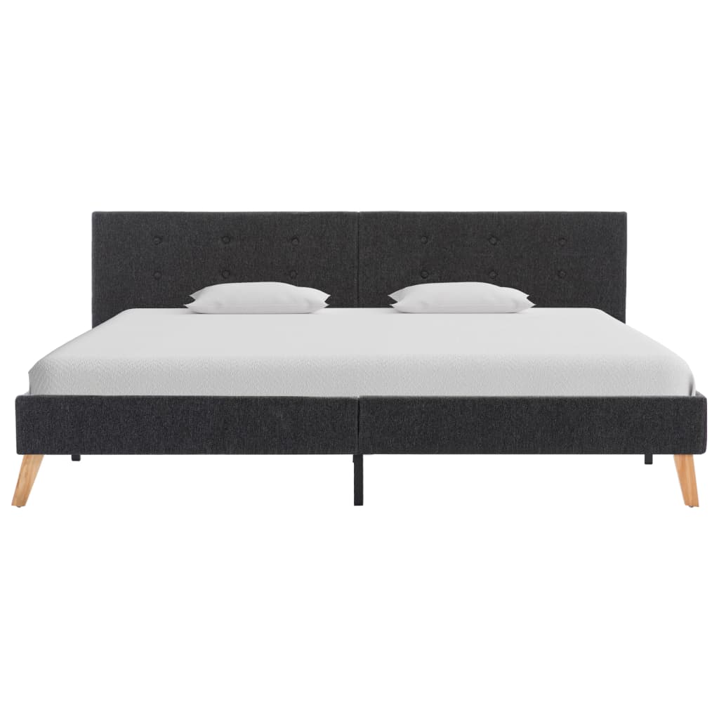 Bed Frame without Mattress Grey Fabric 183x203 cm King