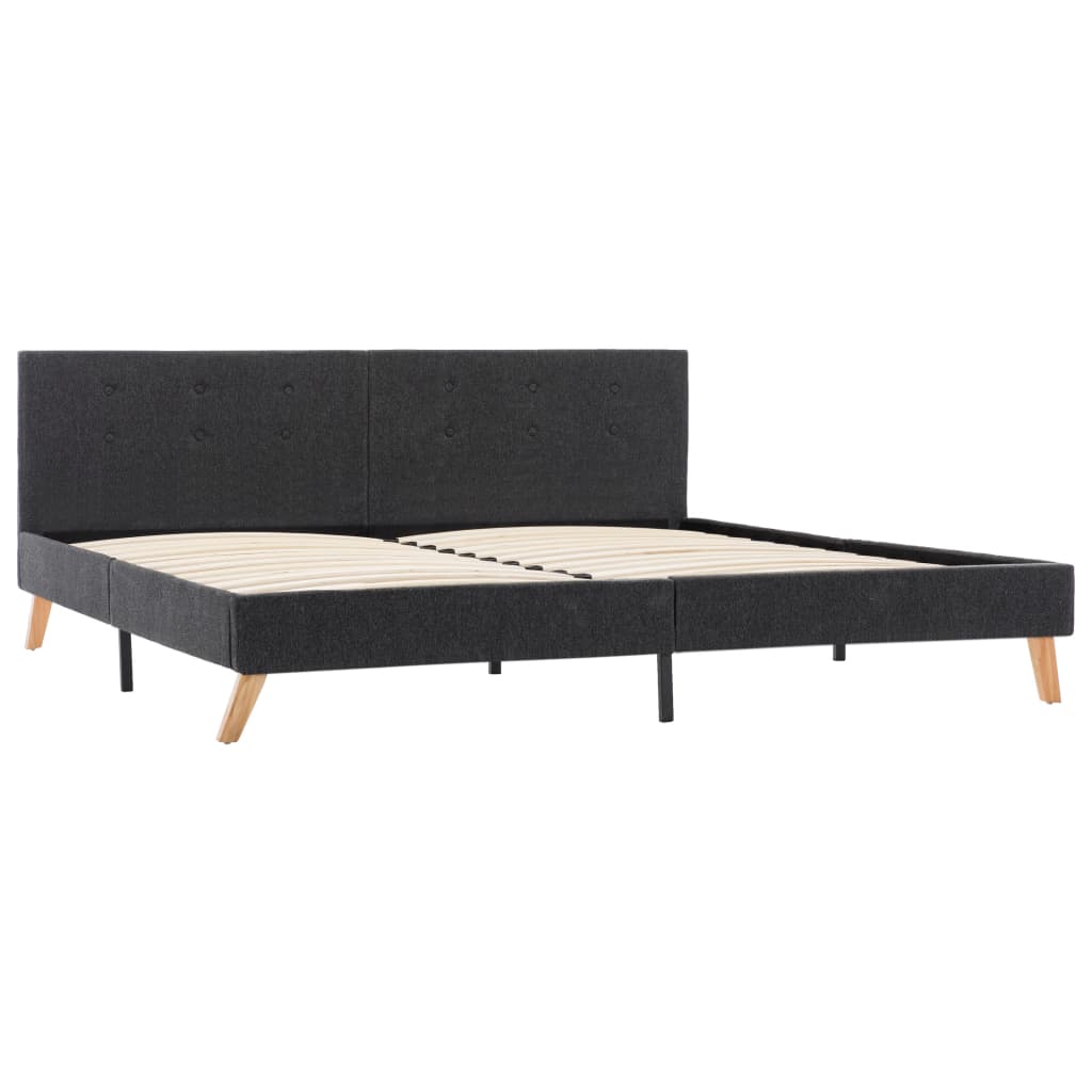 Bed Frame without Mattress Grey Fabric 183x203 cm King