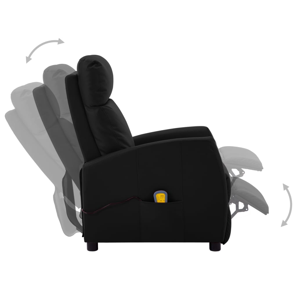 Massage Chair Black Faux Leather