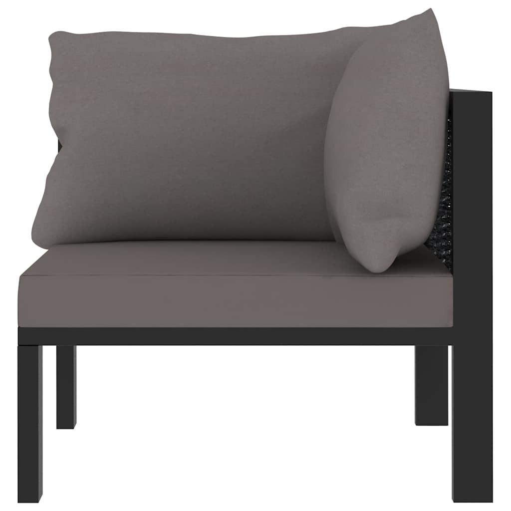 Sectional Corner Sofa with Left Armrest Poly Rattan Anthracite