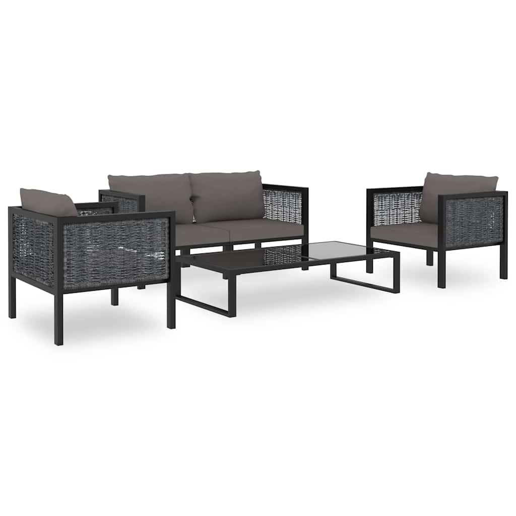 Sectional Middle Sofa with Cushion Poly Rattan Anthracite