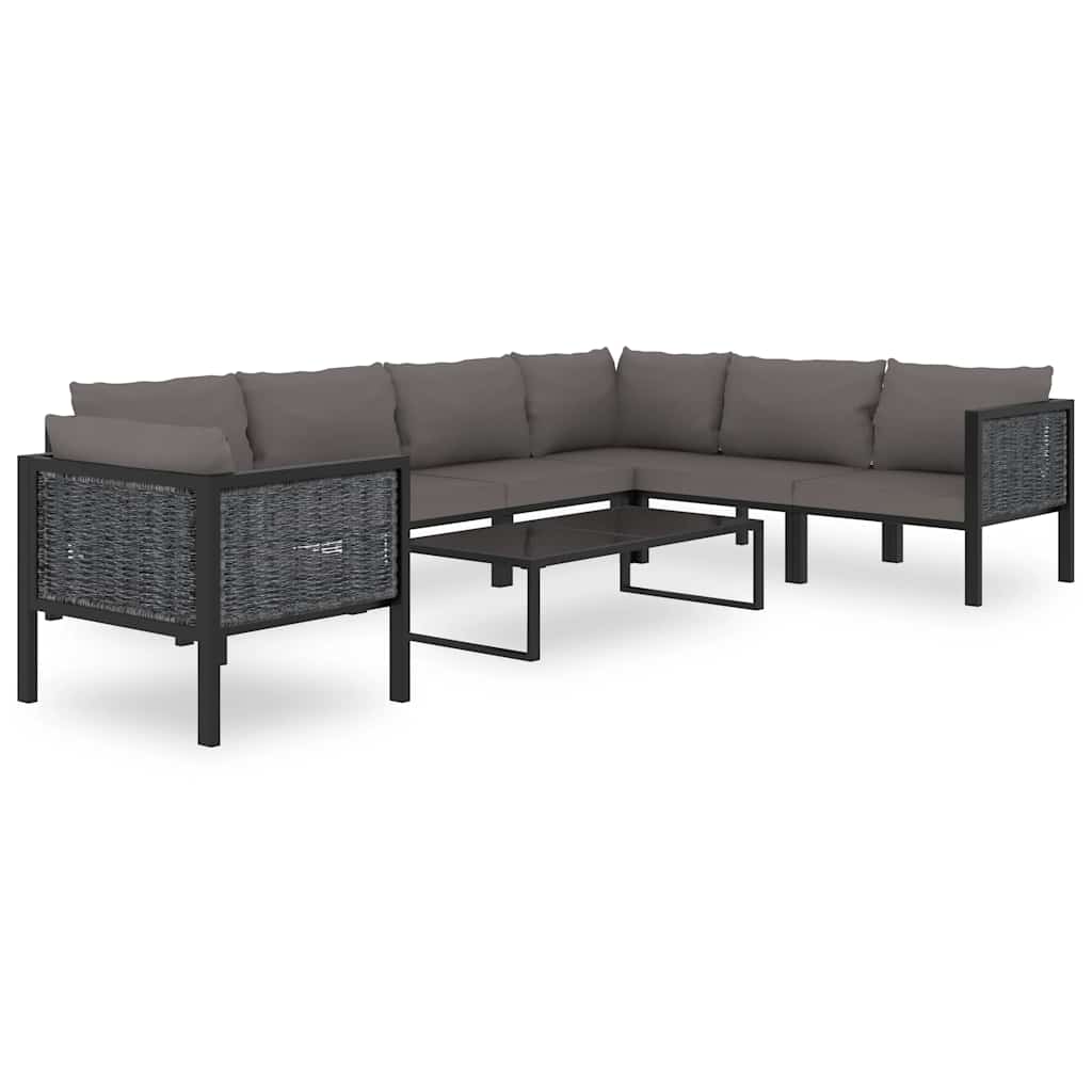 Sectional Middle Sofa with Cushion Poly Rattan Anthracite