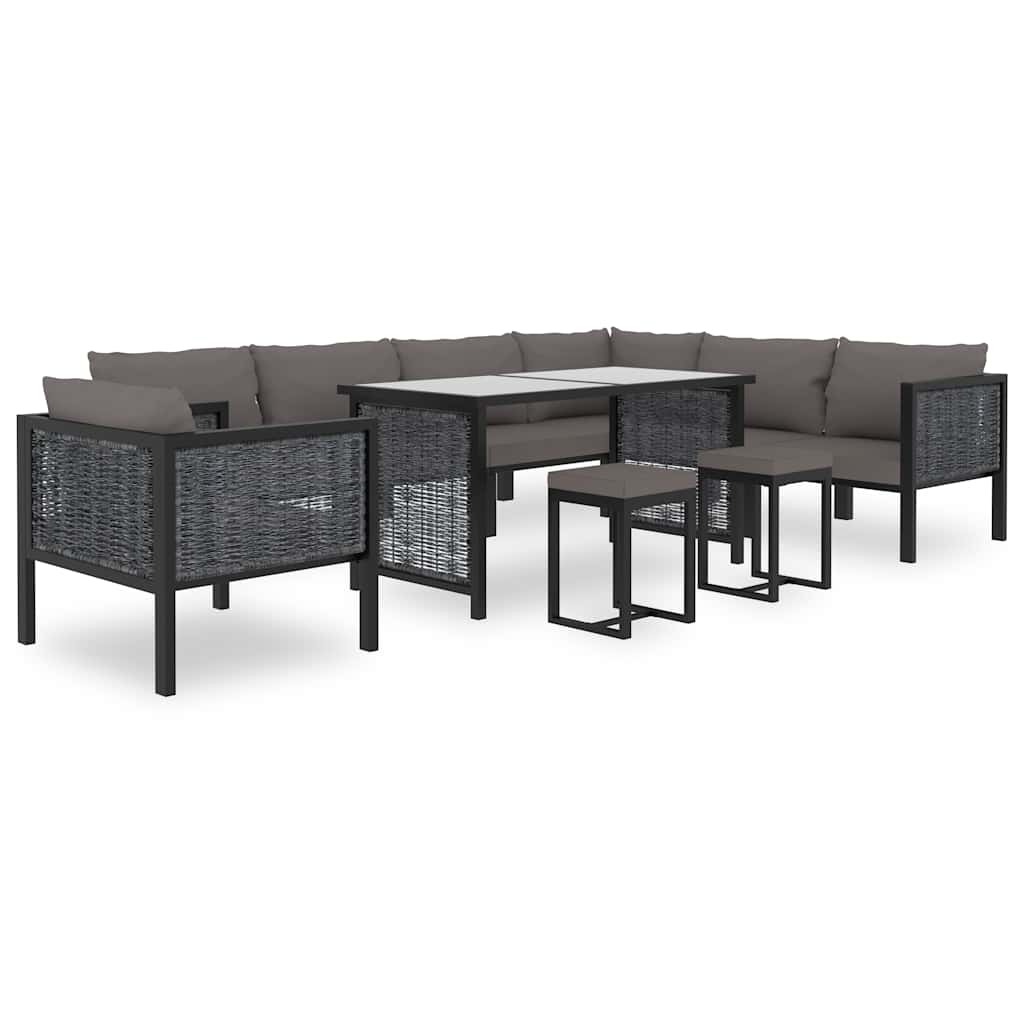 Sectional Middle Sofa with Cushion Poly Rattan Anthracite