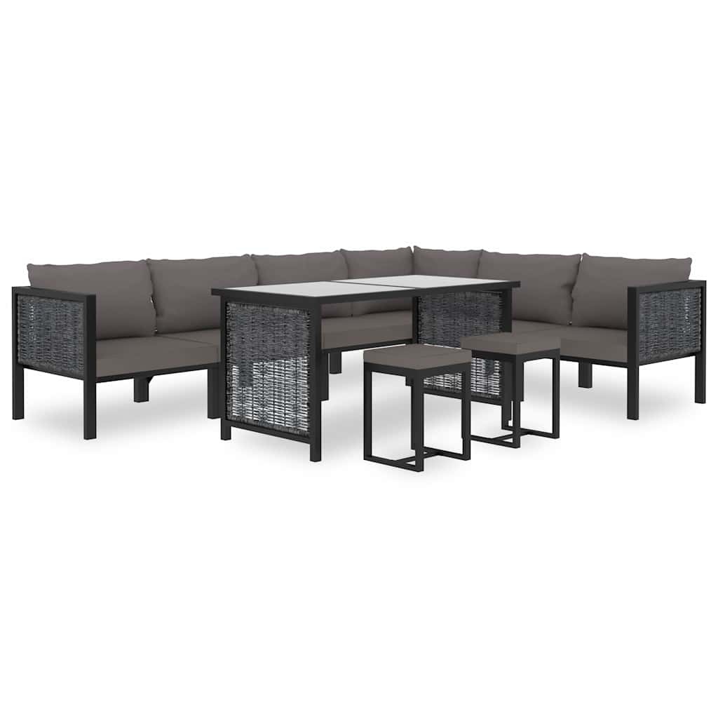 Sectional Middle Sofa with Cushion Poly Rattan Anthracite