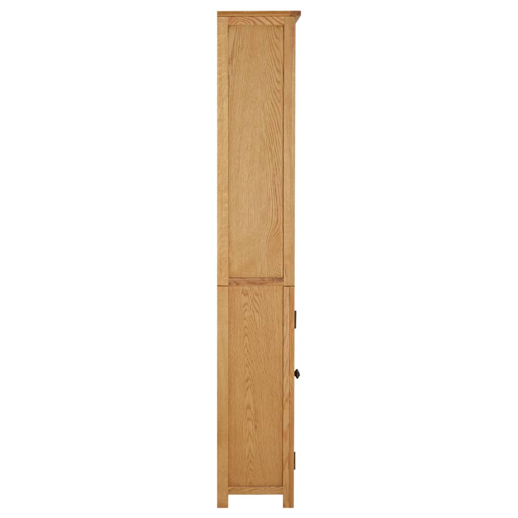Bookcase with 2 Doors 70x30x180 cm Solid Oak Wood