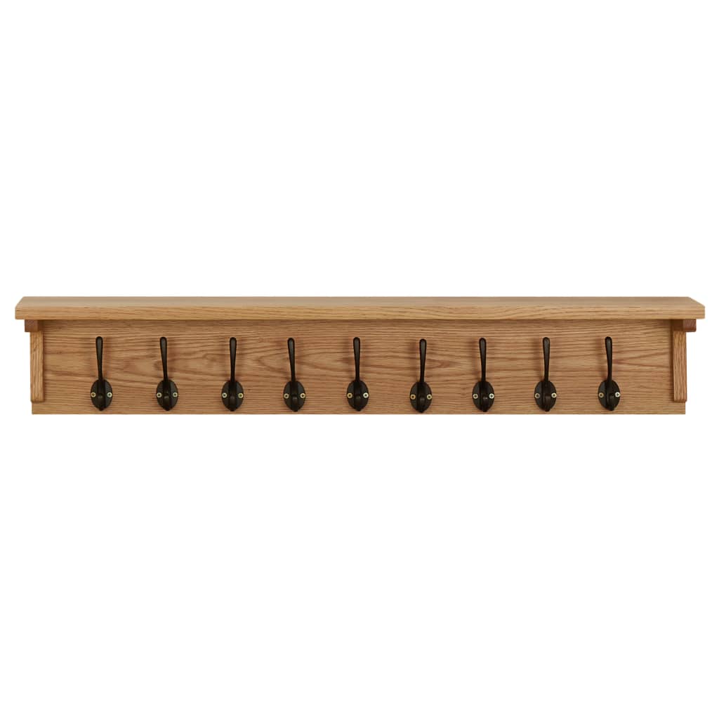 Coat Rack 90x16x16 cm Solid Oak Wood