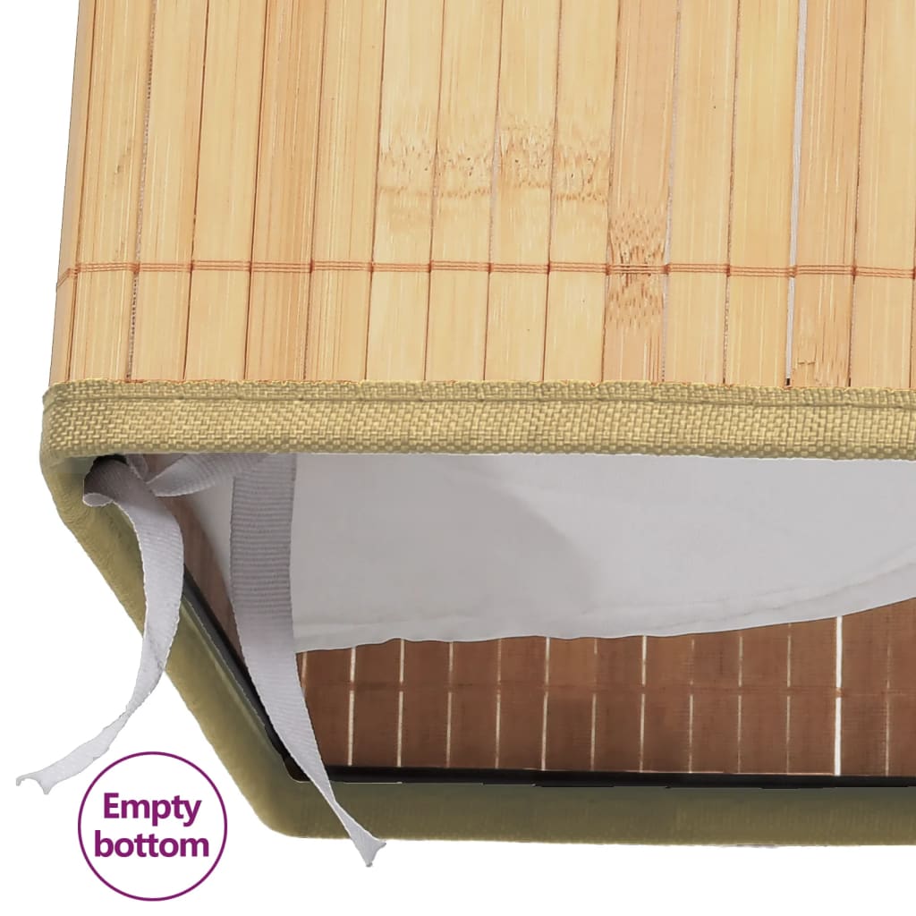 Bamboo Laundry Basket with 2 Sections 72 L