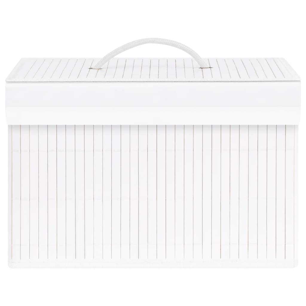 Bamboo Storage Boxes 4 pcs White
