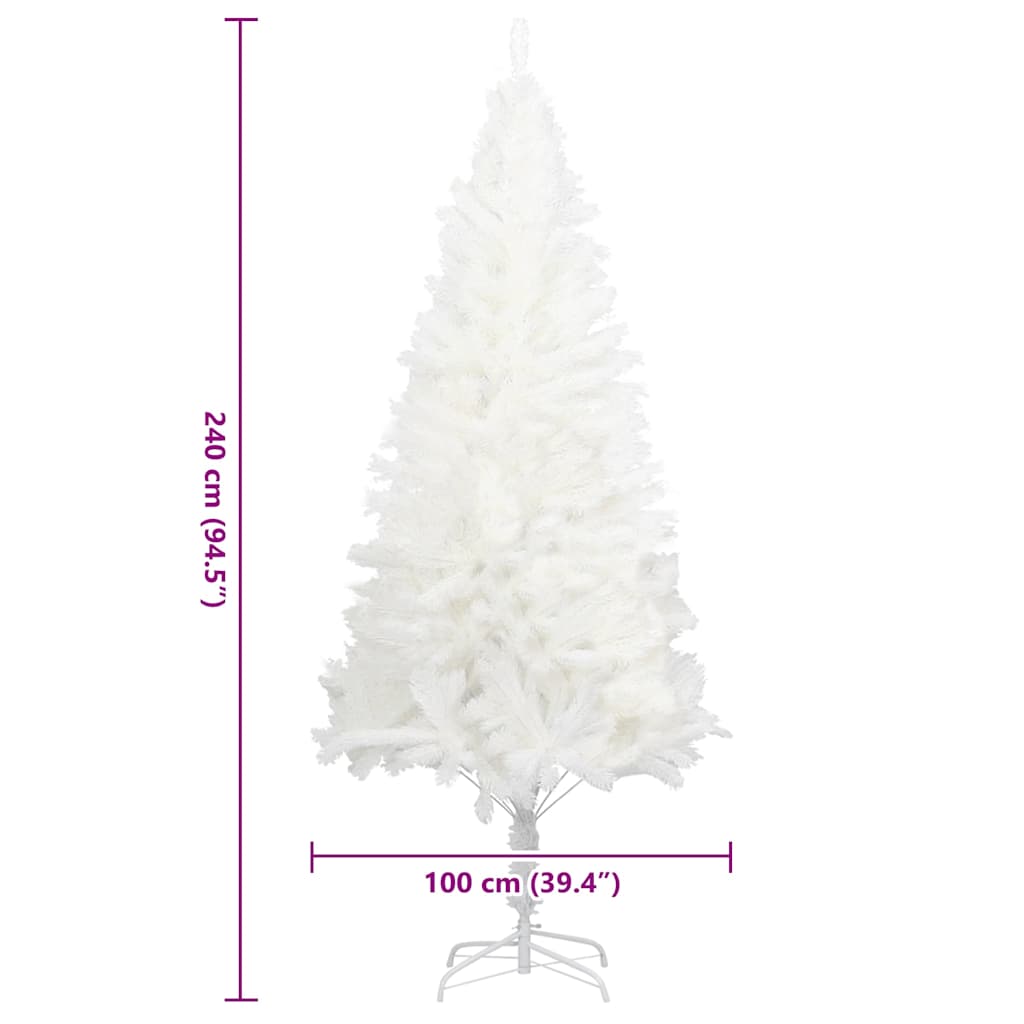 Artificial Christmas Tree Lifelike Needles White 240 cm