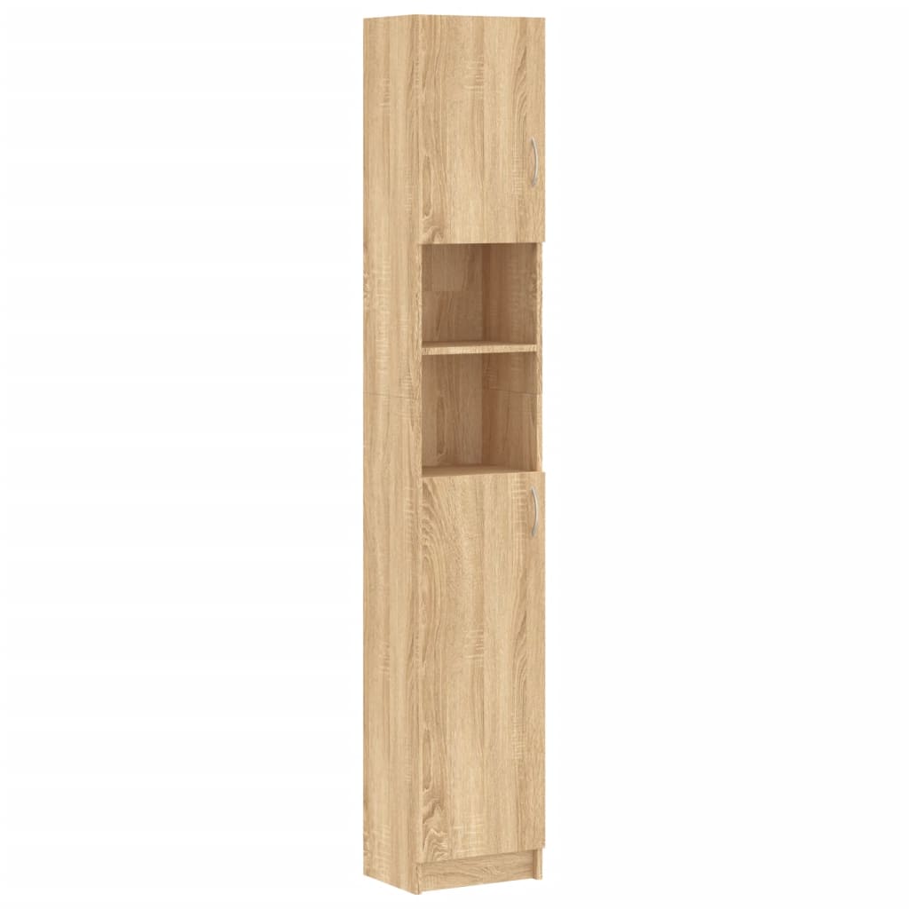 Bathroom Cabinet Sonoma Oak 32x25.5x190 cm Engineered Wood