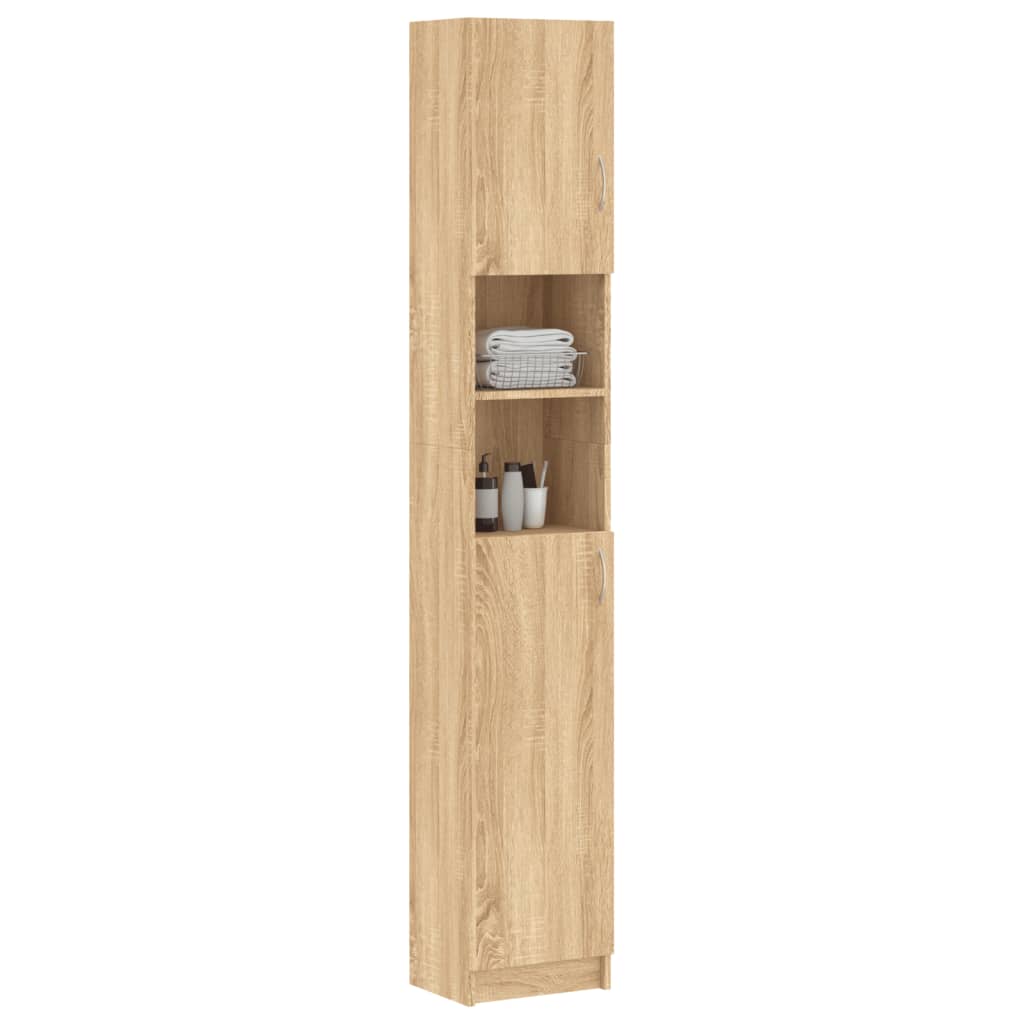 Bathroom Cabinet Sonoma Oak 32x25.5x190 cm Engineered Wood