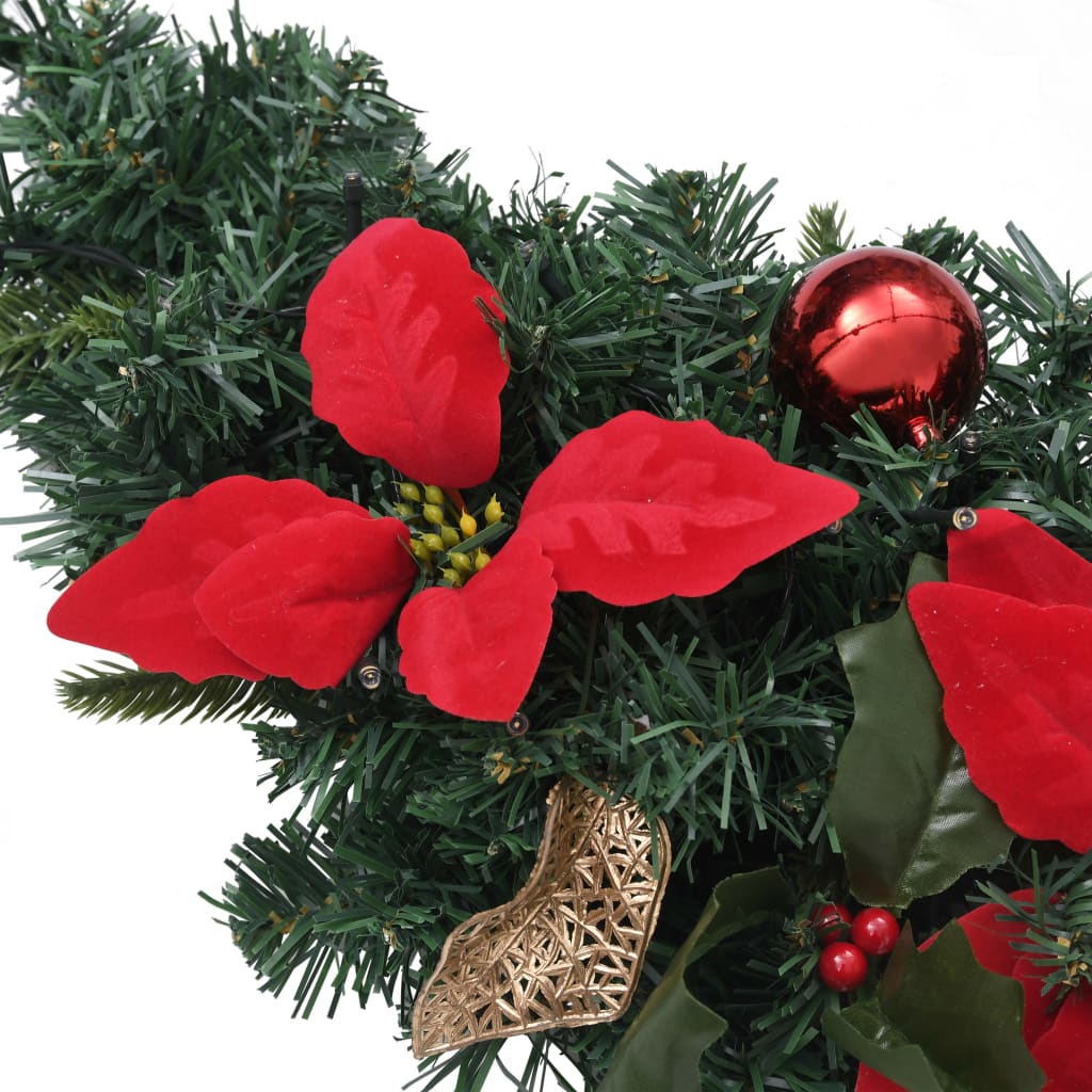 Christmas Arch with LED Lights Green 90 cm PVC