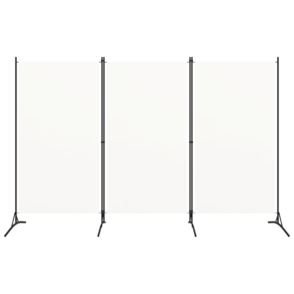 3-Panel Room Divider White 260x180 cm Fabric