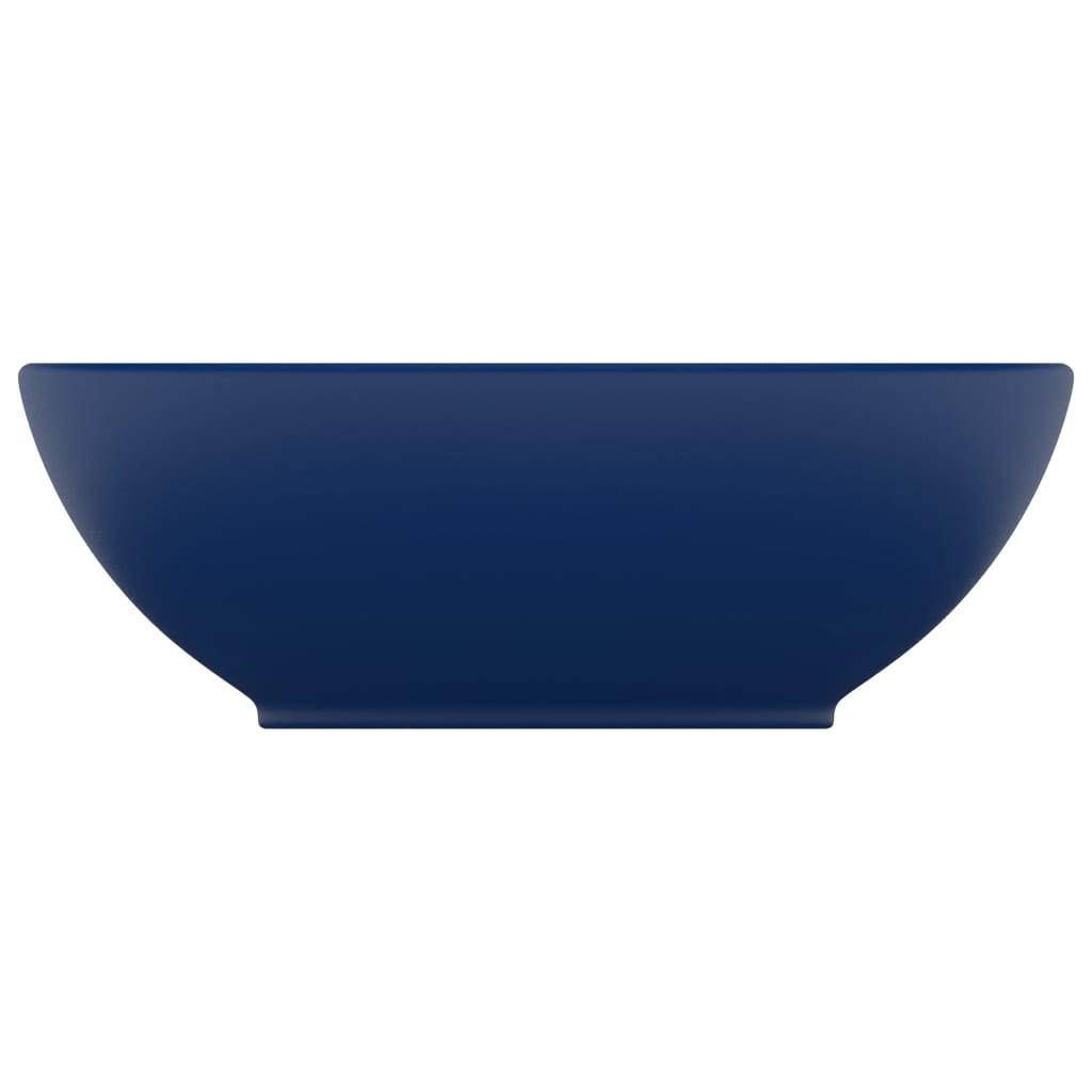 Luxury Basin Oval-shaped Matt Dark Blue 40x33 cm Ceramic