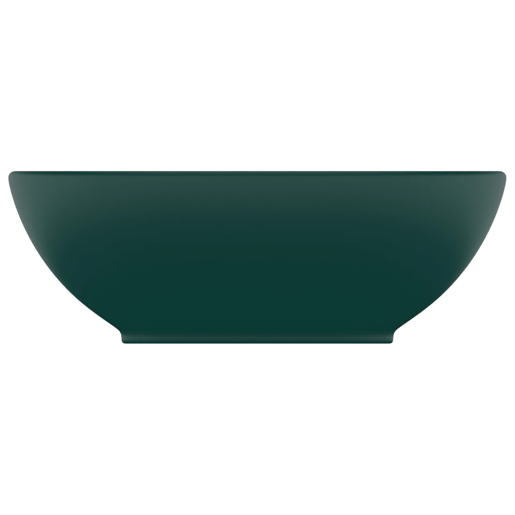 Luxury Basin Oval-shaped Matt Dark Green 40x33 cm Ceramic