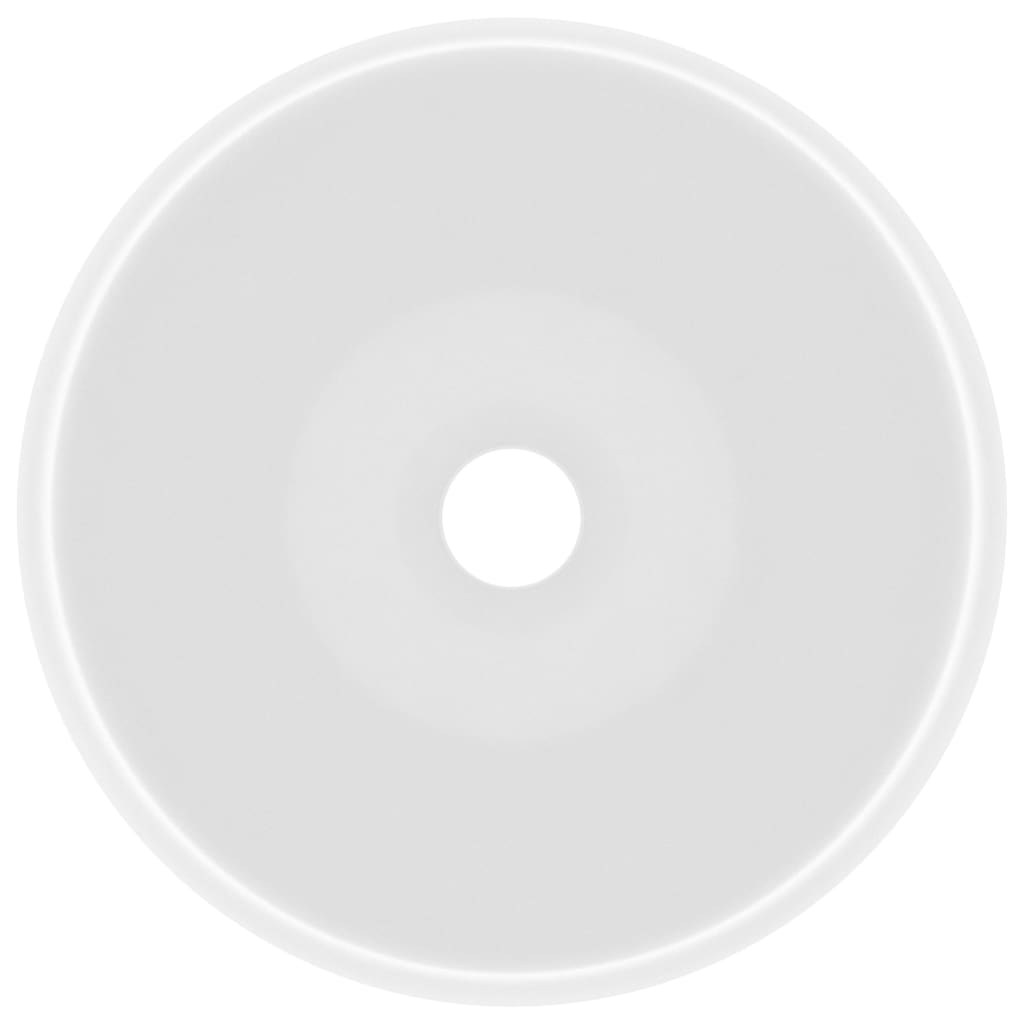 Luxury Wash Basin Round Matt White 40x15 cm Ceramic