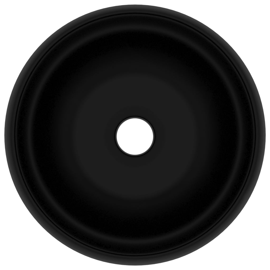 Luxury Wash Basin Round Matt Black 40x15 cm Ceramic