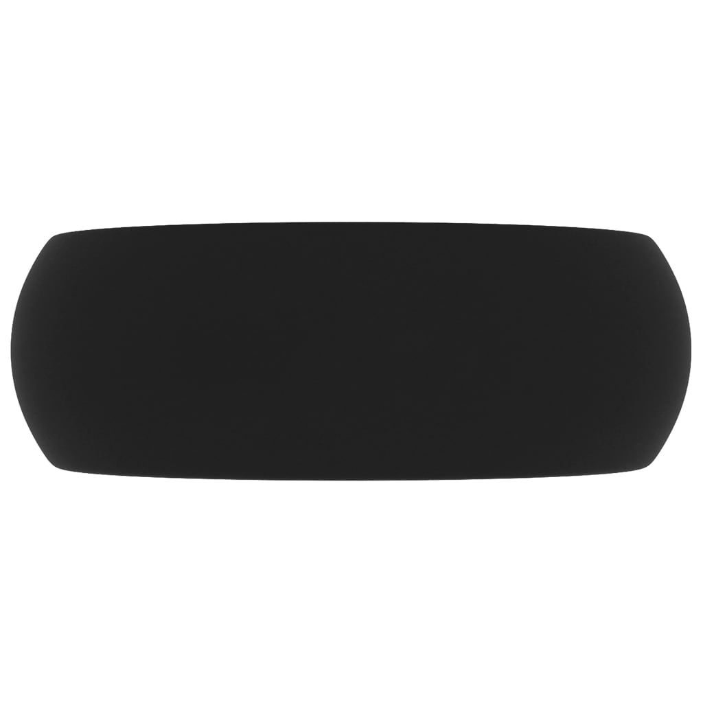 Luxury Wash Basin Round Matt Black 40x15 cm Ceramic