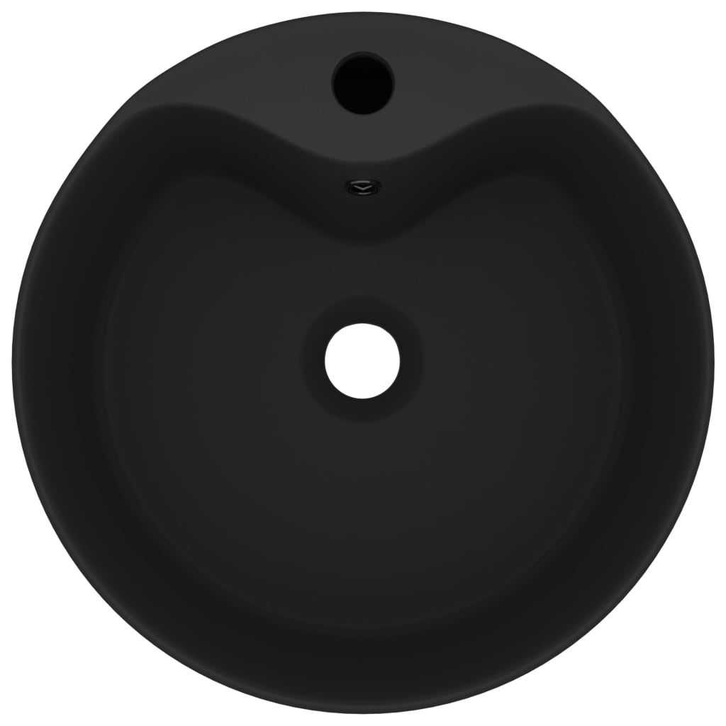 Luxury Wash Basin with Overflow Matt Black 36x13 cm Ceramic