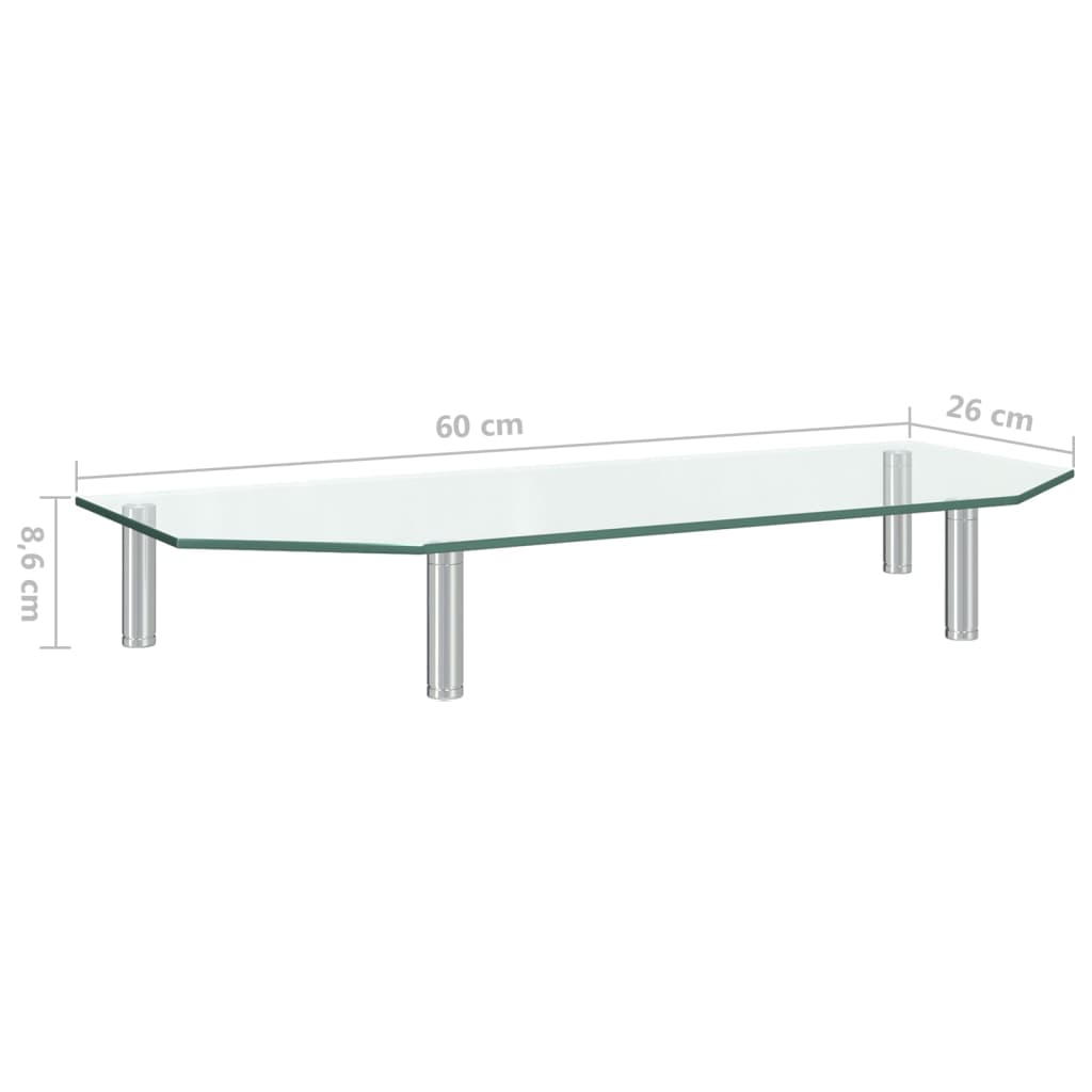 Monitor Stand 60x26x8.6 cm Transparent Glass