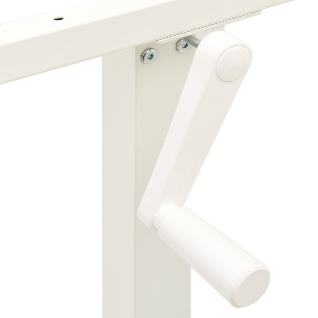 Manual Height Adjustable Standing Desk Frame Hand Crank White