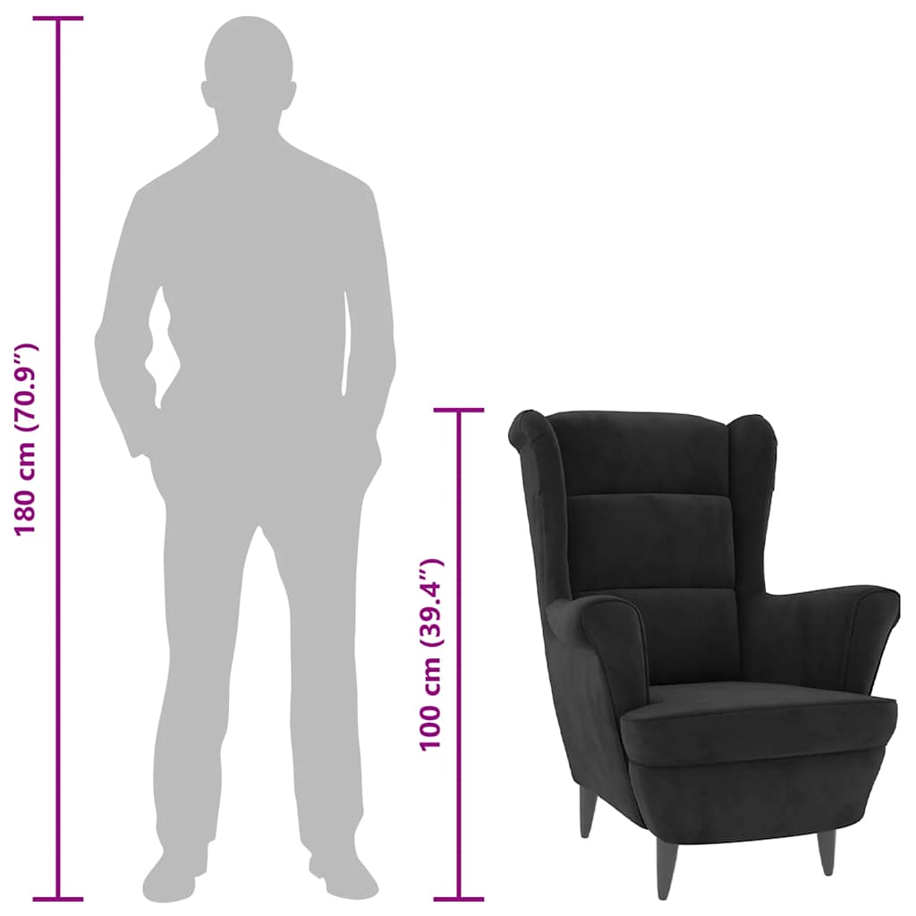 Armchair Black Velvet