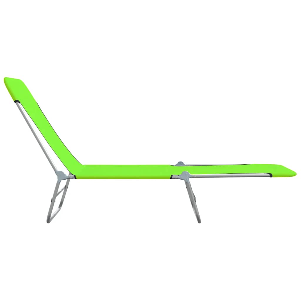 Folding Sun Loungers 2 pcs Steel and Fabric Green