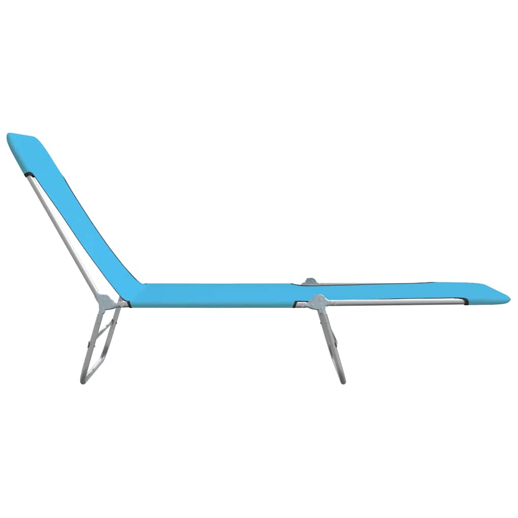 Folding Sun Loungers 2 pcs Steel and Fabric Blue